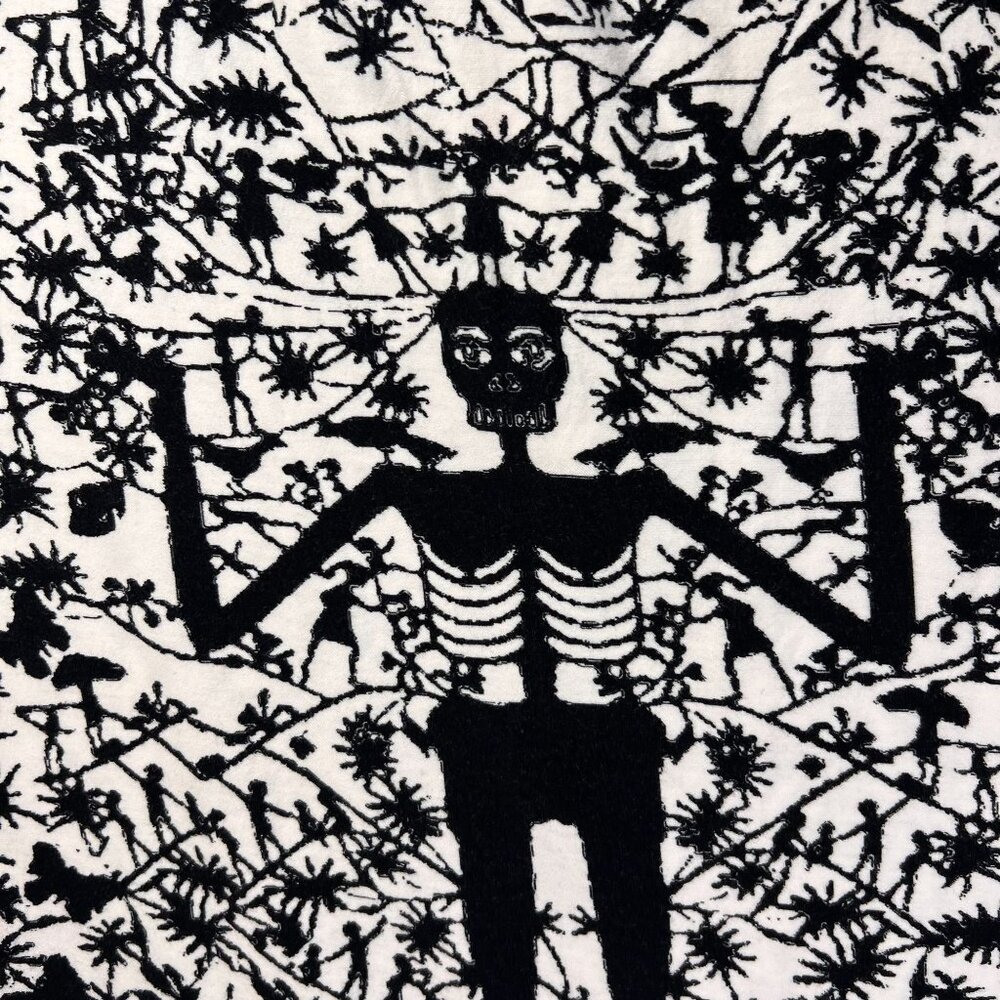 Plenty By Tracy Reese Sleeveless Top Black White Skeleton Tribal Woman M - Picture 3 of 8